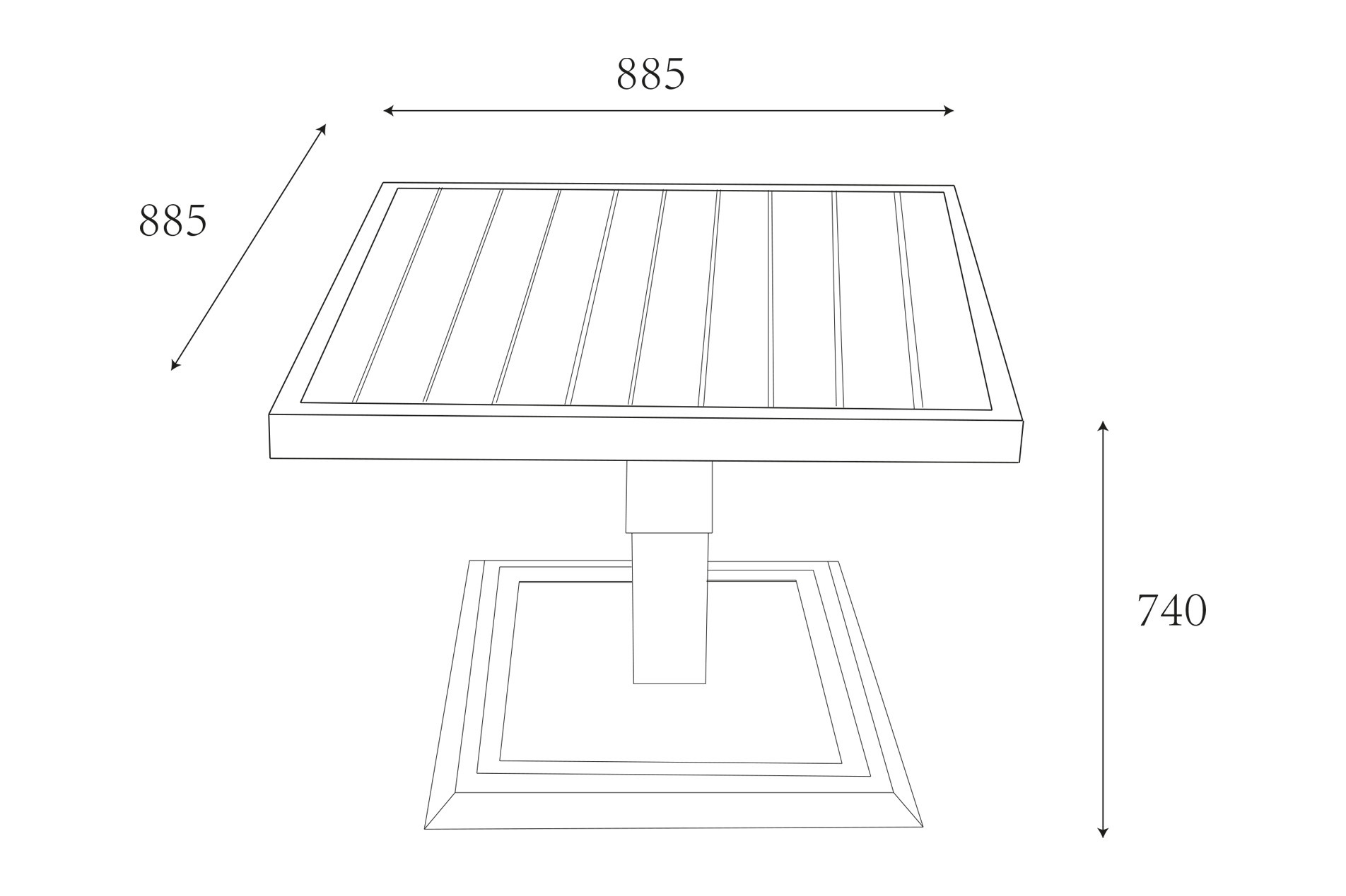 Sonas Square Corner Platform Set dimensions